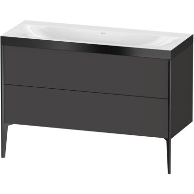 Duravit Xviu Ensemble C-Bonded Lavabo 2 tiroirs sans trou de robinet 1200x480x610mm - Graphit Supermatt - Publicité Duravit Xviu Ensemble C-Bonded Lavabo 2 tiroirs sans trou de robinet 1200x480x610mm - Graphit Supermatt - Publicité