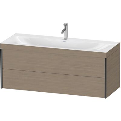 Duravit Xviu Ensemble C-Bonded Mural Chêne Terra/Noir Mat - Ensemble Lavabo - Publicité Duravit Xviu Ensemble C-Bonded Mural Chêne Terra/Noir Mat - Ensemble Lavabo - Publicité