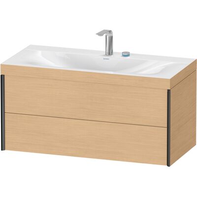 Duravit Xviu Ensemble C-Bonded pour salle de bain - 2 tiroirs, Noir Mat, Eiche Nature - Publicité Duravit Xviu Ensemble C-Bonded pour salle de bain - 2 tiroirs, Noir Mat, Eiche Nature - Publicité