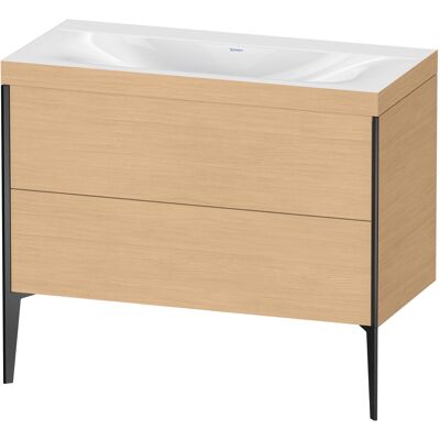 Duravit Xviu Ensemble Lavabo Bois Naturel/Noir Mat - Ensemble - Publicité Duravit Xviu Ensemble Lavabo Bois Naturel/Noir Mat - Ensemble - Publicité