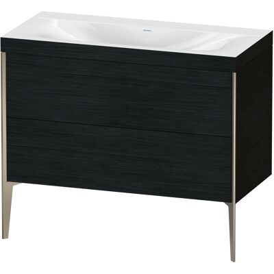 Duravit Xviu Eiche Schwarz/Profil Champagne Mat - Ensemble de meubles lavabo - Publicité Duravit Xviu Eiche Schwarz/Profil Champagne Mat - Ensemble de meubles lavabo - Publicité