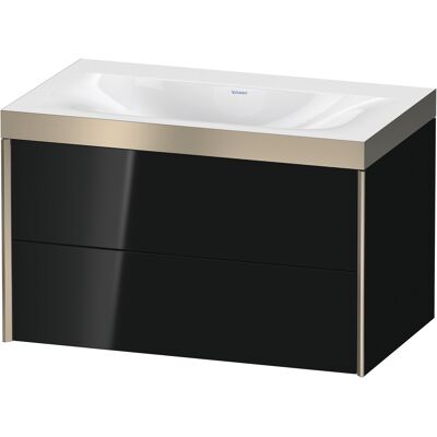 Ensemble de lavabo mural Duravit Xviu c-bonded - Noir brillant / Champagne mat - Publicité Ensemble de lavabo mural Duravit Xviu c-bonded - Noir brillant / Champagne mat - Publicité