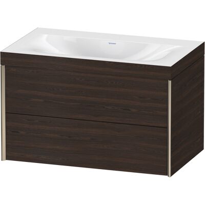 Duravit Nussbaum brossé/Profil Champagne Mat Ensemble Mural - Meuble de Salle de Bain - Publicité Duravit Nussbaum brossé/Profil Champagne Mat Ensemble Mural - Meuble de Salle de Bain - Publicité