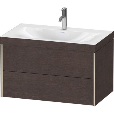 Duravit Chêne Foncé Ensemble Lavabo Murale avec 2 Tiroirs - C-bonded, 80x48cm - Publicité Duravit Chêne Foncé Ensemble Lavabo Murale avec 2 Tiroirs - C-bonded, 80x48cm - Publicité