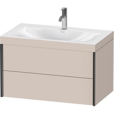Ensemble lavabo mural Duravit XViu - Taupe Mat, 2 tiroirs, Tip-On, Sans trop-plein - Publicité Ensemble lavabo mural Duravit XViu - Taupe Mat, 2 tiroirs, Tip-On, Sans trop-plein - Publicité