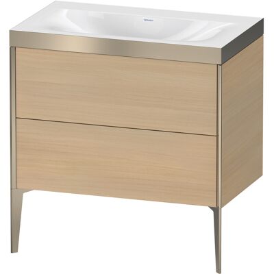 Duravit Xviu C-Bonded Ensemble - Vasque & Meuble au Sol - Chêne Méditerranéen / Champagne Mat - Publicité Duravit Xviu C-Bonded Ensemble - Vasque & Meuble au Sol - Chêne Méditerranéen / Champagne Mat - Publicité