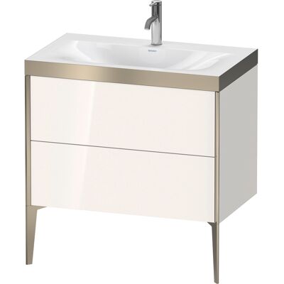 Ensemble lavabo de salle de bains Duravit - Blanc Brillant, 2 tiroirs, Tip-on, Fixation murale - Publicité Ensemble lavabo de salle de bains Duravit - Blanc Brillant, 2 tiroirs, Tip-on, Fixation murale - Publicité