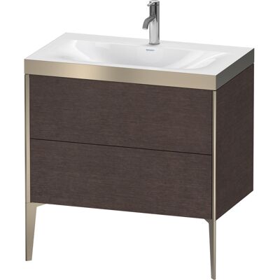 Duravit XViu Chêne foncé brossé / Champagne Mat - Ensemble lavabo - Publicité Duravit XViu Chêne foncé brossé / Champagne Mat - Ensemble lavabo - Publicité