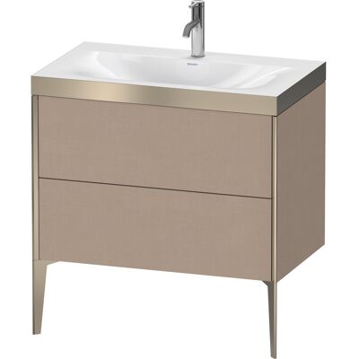 Duravit Ensemble Lavabo Leinen/Champagner Mat - Rectangulaire, 2 Tiroirs, 80x48cm - Publicité Duravit Ensemble Lavabo Leinen/Champagner Mat - Rectangulaire, 2 Tiroirs, 80x48cm - Publicité