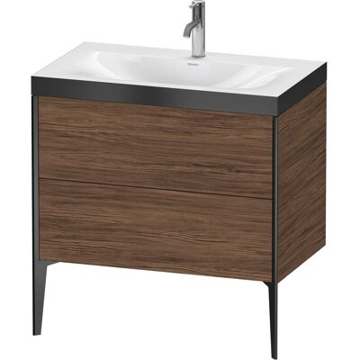 Duravit Noyer Foncé / Noir Mat Ensemble Lavabo - C-Bonded, 2 tiroirs, 80x48cm - Publicité Duravit Noyer Foncé / Noir Mat Ensemble Lavabo - C-Bonded, 2 tiroirs, 80x48cm - Publicité