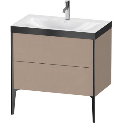 Duravit XViu Ensemble Lavabo Leinen/Profil Noir Mat - Rectangulaire, 2 Tiroirs, 80x48cm - Publicité Duravit XViu Ensemble Lavabo Leinen/Profil Noir Mat - Rectangulaire, 2 Tiroirs, 80x48cm - Publicité