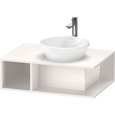 Duravit D-Neo Meuble lavabo suspendu - 80cm, Blanc Brillant, Compartiment Ouvert Gauche - Publicité Duravit D-Neo Meuble lavabo suspendu - 80cm, Blanc Brillant, Compartiment Ouvert Gauche - Publicité