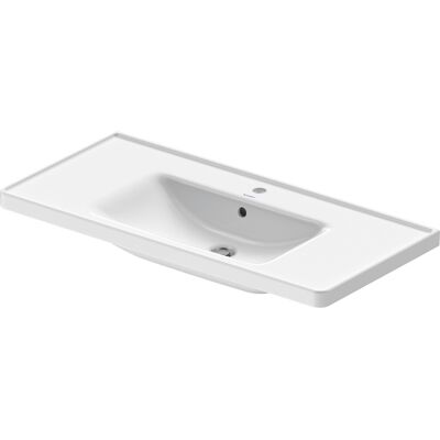 Lavabo Duravit D-Neo - Blanc - 105cm Forme en D, avec trou et trop-plein - Publicité Lavabo Duravit D-Neo - Blanc - 105cm Forme en D, avec trou et trop-plein - Publicité
