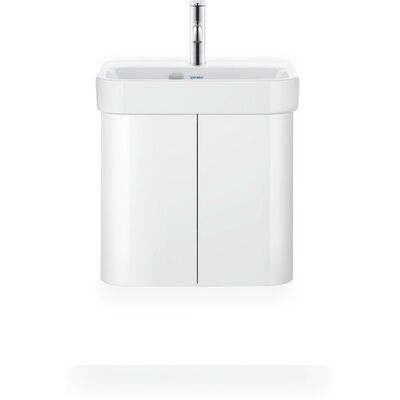 Meuble suspendu Duravit blanc satiné - 2 portes - Publicité Meuble suspendu Duravit blanc satiné - 2 portes - Publicité