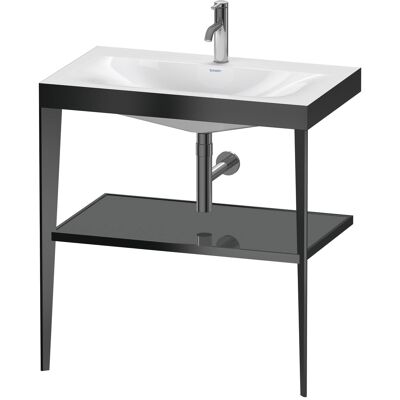 Duravit Xviu Lavabo mural en céramique avec console en métal - Gris et noir - Publicité Duravit Xviu Lavabo mural en céramique avec console en métal - Gris et noir - Publicité