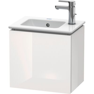 Meuble de salle de bain L-Cube Duravit, mural - Blanc laqué brillant - Publicité Meuble de salle de bain L-Cube Duravit, mural - Blanc laqué brillant - Publicité