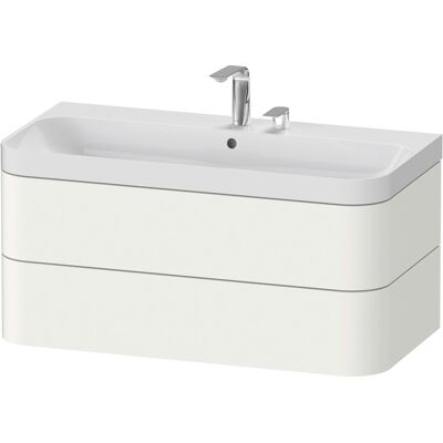 Duravit Happy D.2 Plus Ensemble Mural Suspendu - Blanc Satin, 97,5x49 cm, 2 Tiroirs - Publicité Duravit Happy D.2 Plus Ensemble Mural Suspendu - Blanc Satin, 97,5x49 cm, 2 Tiroirs - Publicité