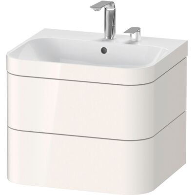Duravit Happy D.2 Plus meuble sous-lavabo HP4635E2222 57,5 x 49 cm, 2 trous pour robinetterie, blanc brillant, 2 tiroirs - Publicité Duravit Happy D.2 Plus meuble sous-lavabo HP4635E2222 57,5 x 49 cm, 2 trous pour robinetterie, blanc brillant, 2 tiroirs - Publicité