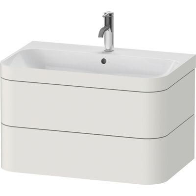 Lavabo suspendu Duravit Happy D.2 Plus et meuble - Blanc nordique - Publicité Lavabo suspendu Duravit Happy D.2 Plus et meuble - Blanc nordique - Publicité