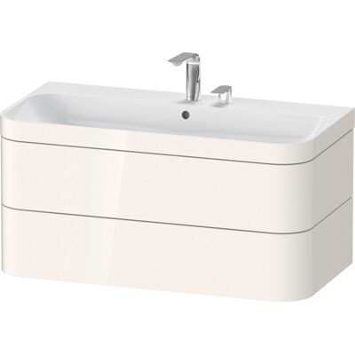 Duravit Happy D.2 Plus Ensemble lavabo et meuble blanc brillant - Mobilier de salle de bain - Publicité Duravit Happy D.2 Plus Ensemble lavabo et meuble blanc brillant - Mobilier de salle de bain - Publicité