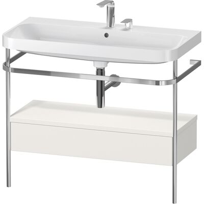 Ensemble lavabo Duravit Happy D.2 Plus en forme de C avec console en métal - Blanc Nordique - Publicité Ensemble lavabo Duravit Happy D.2 Plus en forme de C avec console en métal - Blanc Nordique - Publicité