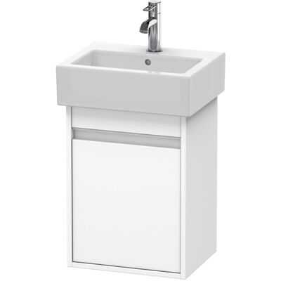 Duravit Ketho Meuble Sous-vasque Mural - Blanc Mat, 1 Porte, Charnière Droite - Publicité Duravit Ketho Meuble Sous-vasque Mural - Blanc Mat, 1 Porte, Charnière Droite - Publicité