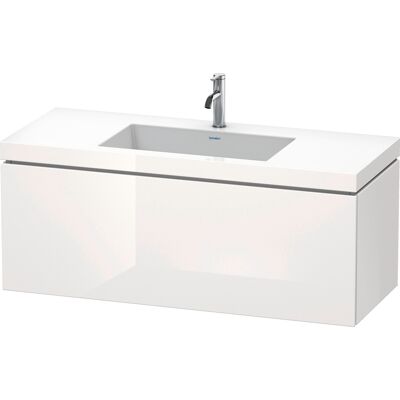 Lavabo pour meubles Duravit L-Cube c-bonded avec base, suspendu, 120x48 cm, 1 tiroir, sans trop-plein, 1 trou pour robinet, couleur: Laque - Publicité Lavabo pour meubles Duravit L-Cube c-bonded avec base, suspendu, 120x48 cm, 1 tiroir, sans trop-plein, 1 trou pour robinet, couleur: Laque - Publicité