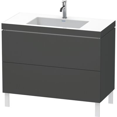 Lavabo Duravit L-Cube - Graphit Mat - 2 Tiroirs - 100x48 cm - Publicité Lavabo Duravit L-Cube - Graphit Mat - 2 Tiroirs - 100x48 cm - Publicité
