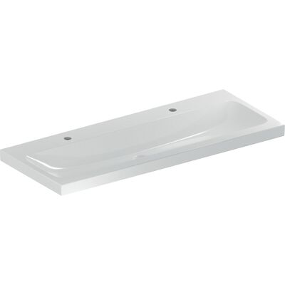 Lavabo Geberit iCon Light - 120x48cm, Blanc, 2 Troux de Robinet - Publicité Lavabo Geberit iCon Light - 120x48cm, Blanc, 2 Troux de Robinet - Publicité