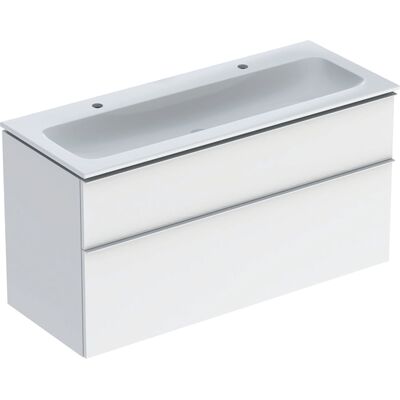 Ensemble lavabo suspendu Geberit iCon - Deux tiroirs, 120cm, Blanc - Publicité Ensemble lavabo suspendu Geberit iCon - Deux tiroirs, 120cm, Blanc - Publicité
