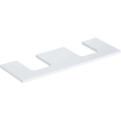 Plan de lavabo blanc à deux découpes - Geberit - Publicité Plan de lavabo blanc à deux découpes - Geberit - Publicité