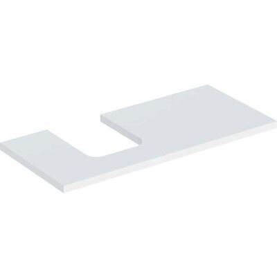 Geberit Planche de lavabo blanche en forme de coquille - Publicité Geberit Planche de lavabo blanche en forme de coquille - Publicité