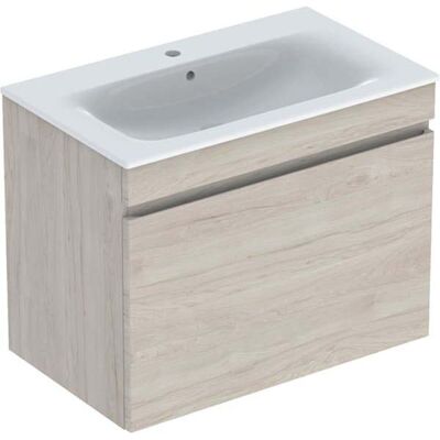 Ensemble de Mobilier de Salle de Bain Geberit - Blanc, Noyer Hickory, 80cm de Largeur - Publicité Ensemble de Mobilier de Salle de Bain Geberit - Blanc, Noyer Hickory, 80cm de Largeur - Publicité