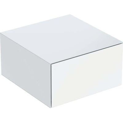 Armoire latérale Geberit suspendue avec tiroir - Blanc laqué brillant - 45x24.5x47cm - Publicité Armoire latérale Geberit suspendue avec tiroir - Blanc laqué brillant - 45x24.5x47cm - Publicité