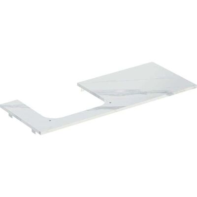 Plan de lavabo Geberit ONE avec découpe à gauche - 120x2x47cm - Marmoroptik blanc mat - Publicité Plan de lavabo Geberit ONE avec découpe à gauche - 120x2x47cm - Marmoroptik blanc mat - Publicité