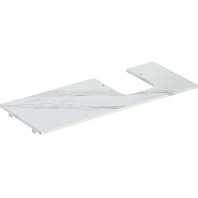 Plan de lavabo Geberit blanc mat aspect marbre - pour Geberit ONE - Publicité Plan de lavabo Geberit blanc mat aspect marbre - pour Geberit ONE - Publicité
