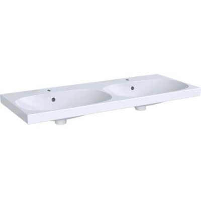 Lavabo double Geberit Acanto - 1200x480mm, Blanc, KeraTect - Publicité Lavabo double Geberit Acanto - 1200x480mm, Blanc, KeraTect - Publicité