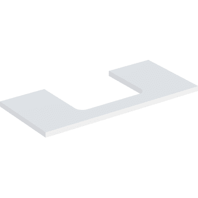 Geberit - 505284002 - Plan de lavabo avec découpe centrale - Blanc mat - Publicité Geberit - 505284002 - Plan de lavabo avec découpe centrale - Blanc mat - Publicité