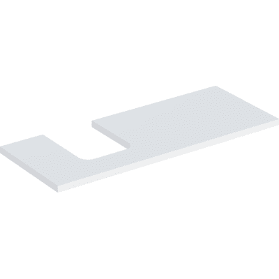 Geberit Blanc Mat Découpe à Gauche Plan de lavabo - Publicité Geberit Blanc Mat Découpe à Gauche Plan de lavabo - Publicité