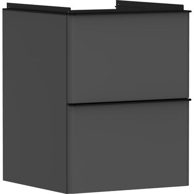 Hansgrohe Xelu Q Meuble Sous-Vasque - Diamant Gris Mat / Noir Mat - 2 Tiroirs - Publicité Hansgrohe Xelu Q Meuble Sous-Vasque - Diamant Gris Mat / Noir Mat - 2 Tiroirs - Publicité