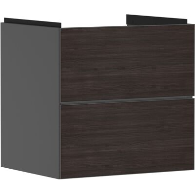 Hansgrohe Xevolos E meuble sous-vasque 54177730 580x555x475mm, 2 tiroirs, gris ardoise mat, chêne foncé - Publicité Hansgrohe Xevolos E meuble sous-vasque 54177730 580x555x475mm, 2 tiroirs, gris ardoise mat, chêne foncé - Publicité