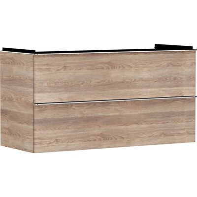 Hansgrohe Xelu Q meuble sous-vasque 54037000 1180x605x475mm, 2 tiroirs, chêne naturel, chromé - Publicité Hansgrohe Xelu Q meuble sous-vasque 54037000 1180x605x475mm, 2 tiroirs, chêne naturel, chromé - Publicité