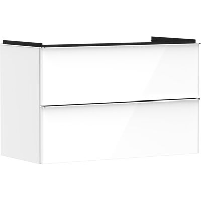Hansgrohe Xelu Q Meuble sous-vasque - 2 tiroirs - 980x475mm - Blanc brillant - lavabo - Publicité Hansgrohe Xelu Q Meuble sous-vasque - 2 tiroirs - 980x475mm - Blanc brillant - lavabo - Publicité