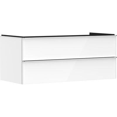 Hansgrohe Xelu Q Armoire de lavabo mural résistante à l'humidité - Blanc brillant/Chrome - Publicité Hansgrohe Xelu Q Armoire de lavabo mural résistante à l'humidité - Blanc brillant/Chrome - Publicité