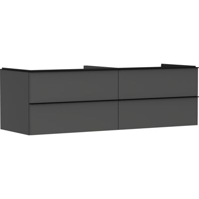 Hansgrohe Xelu Q Meuble sous-lavabo - Diamant gris mat / Noir mat - 4 tiroirs - Publicité Hansgrohe Xelu Q Meuble sous-lavabo - Diamant gris mat / Noir mat - 4 tiroirs - Publicité
