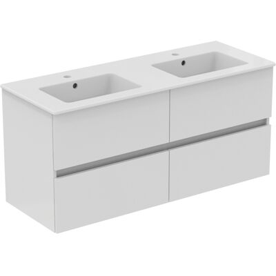 Ideal Standard Plus ensemble lavabo pour meuble R0577WG laqué blanc brillant, 121,5x45,5x56,5cm, 1 trou de robinetterie chacun - Publicité Ideal Standard Plus ensemble lavabo pour meuble R0577WG laqué blanc brillant, 121,5x45,5x56,5cm, 1 trou de robinetterie chacun - Publicité