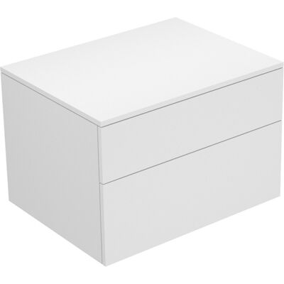 Buffet Keuco Edition 400 - Blanc, Verre Cachemire, 2 Tiroirs - Buffet - Publicité Buffet Keuco Edition 400 - Blanc, Verre Cachemire, 2 Tiroirs - Buffet - Publicité