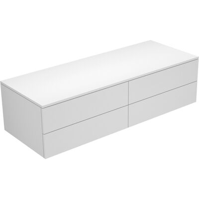 Buffet Edition 400 - Blanc Brillant / Verre Cashmere - 4 Tiroirs - Publicité Buffet Edition 400 - Blanc Brillant / Verre Cashmere - 4 Tiroirs - Publicité