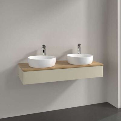 Villeroy & Boch Antao Meuble sous-lavabo - Éclairage LED, Montage mural, Bois naturel - Publicité Villeroy & Boch Antao Meuble sous-lavabo - Éclairage LED, Montage mural, Bois naturel - Publicité