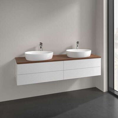 Villeroy & Boch Antao Meuble sous-vasque - Fixation murale, 4 tiroirs Soft-close, Variations naturelles du bois - Publicité Villeroy & Boch Antao Meuble sous-vasque - Fixation murale, 4 tiroirs Soft-close, Variations naturelles du bois - Publicité